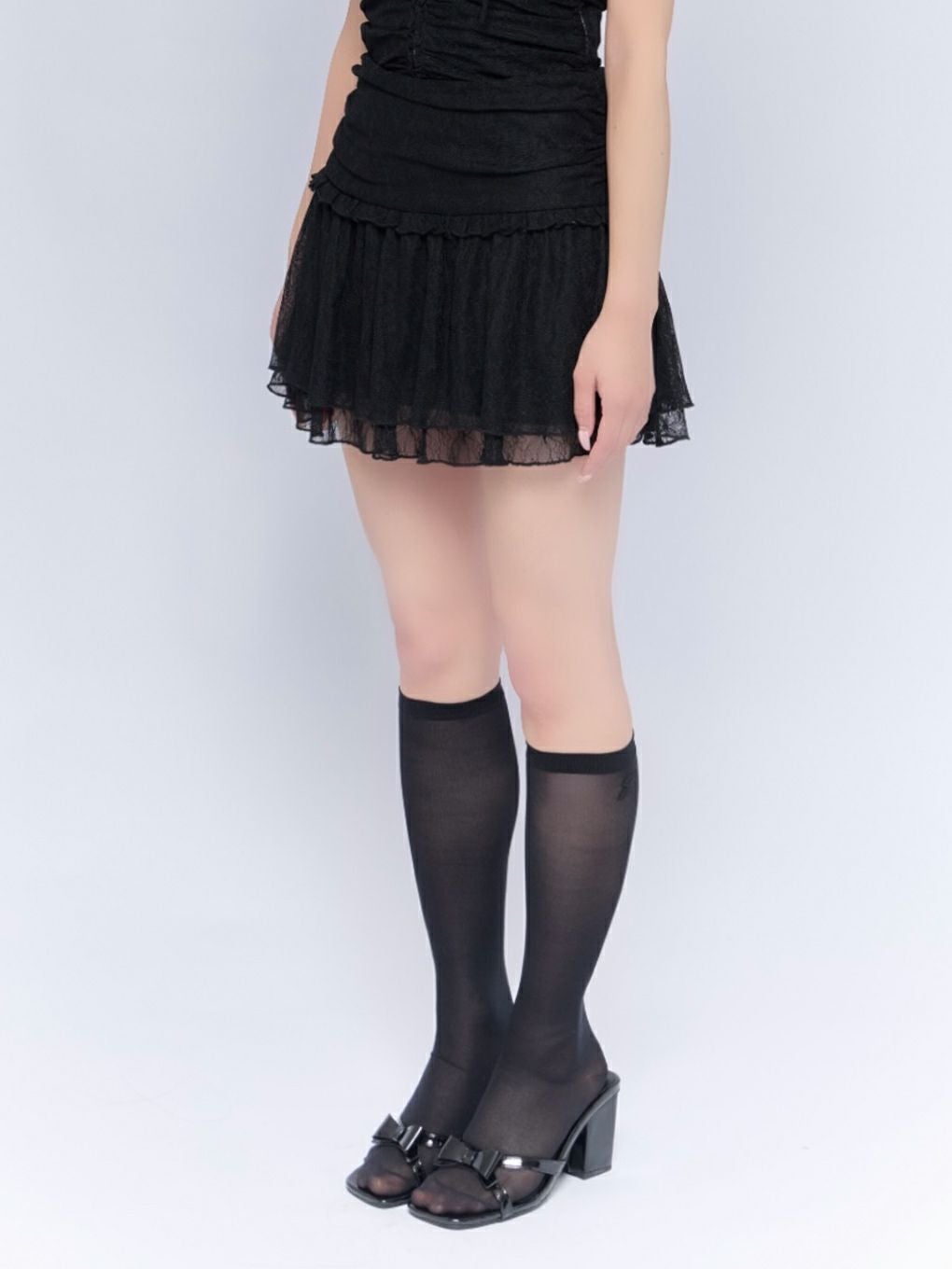 【BUBBLES】ギャザーフレアレーススカパン