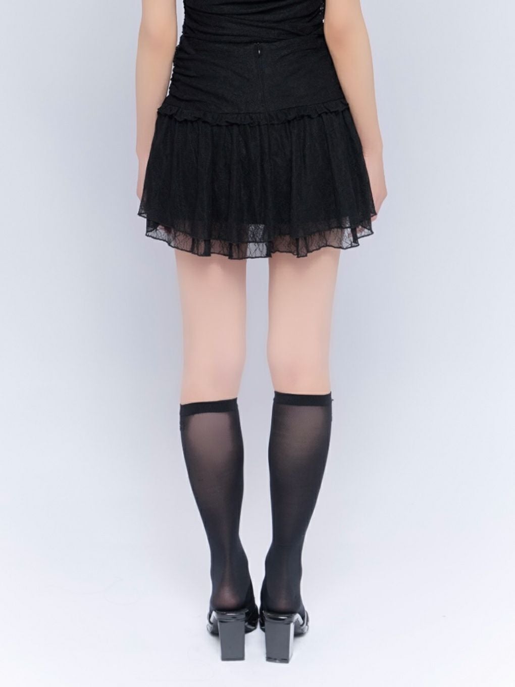 【BUBBLES】ギャザーフレアレーススカパン