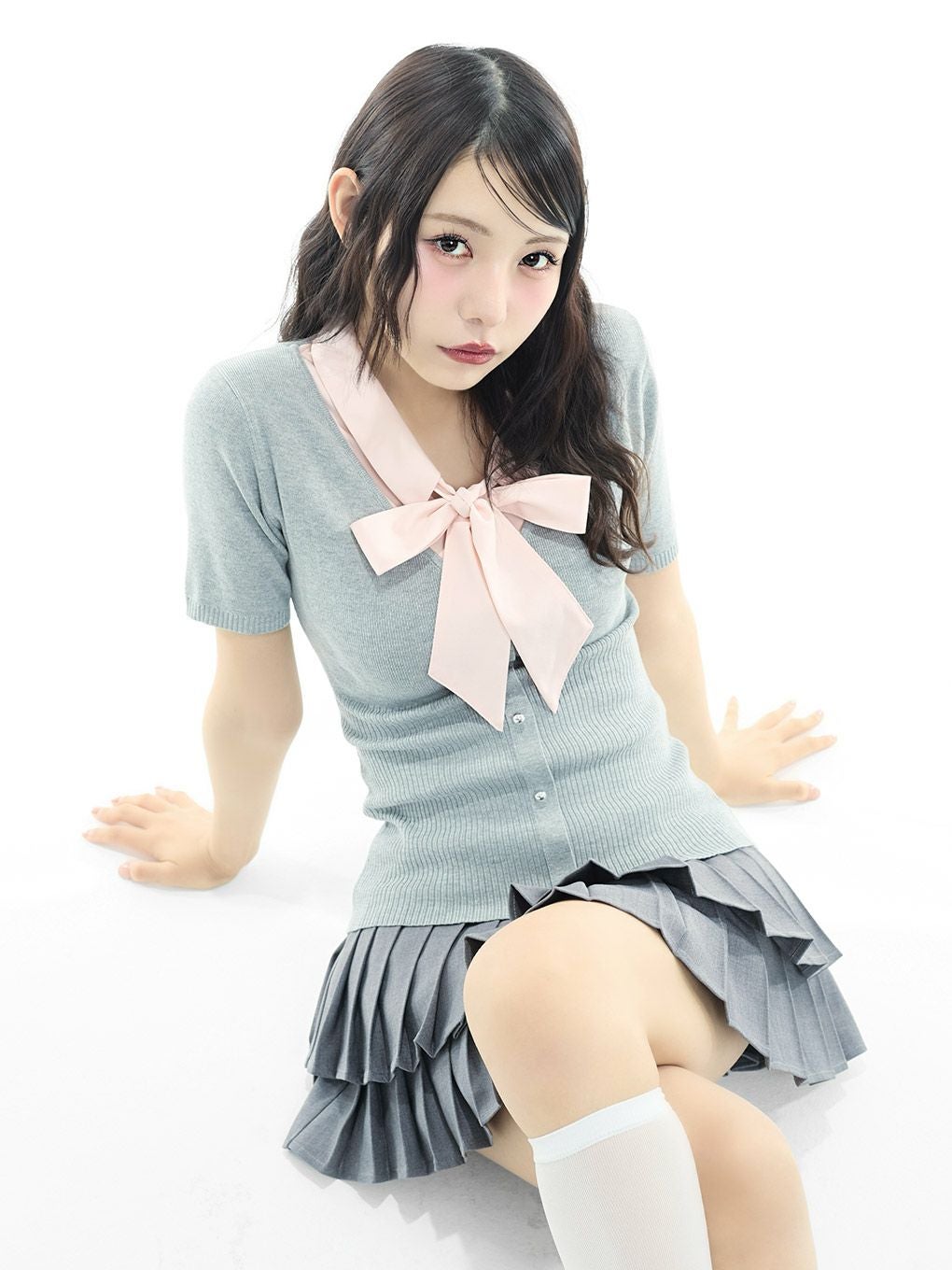 【BUBBLES】リボンシャツトップス