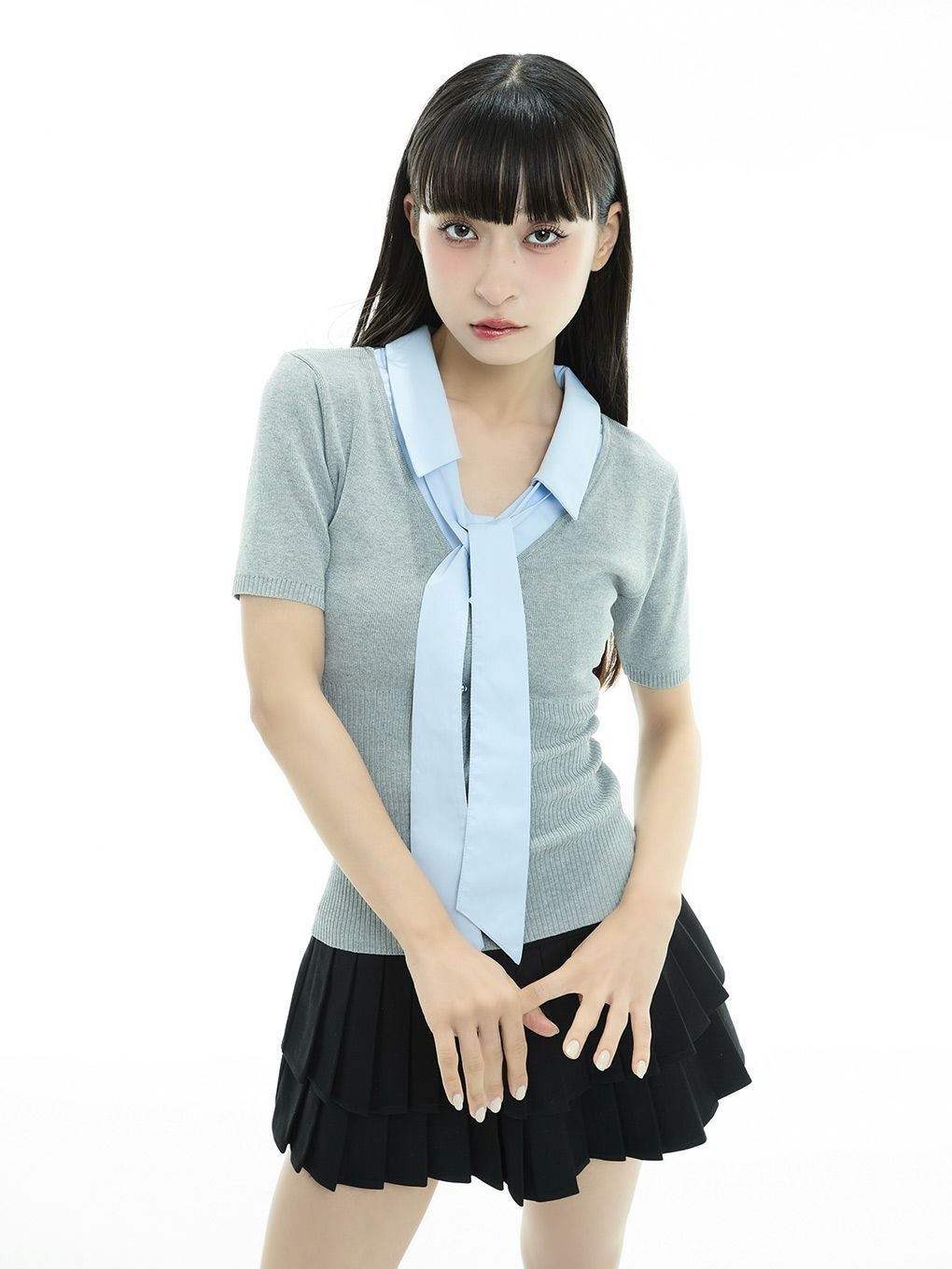 【BUBBLES】リボンシャツトップス