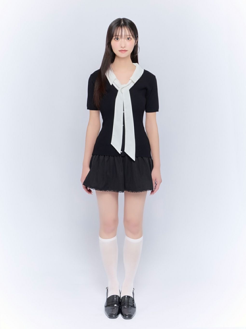 【BUBBLES】リボンシャツトップス