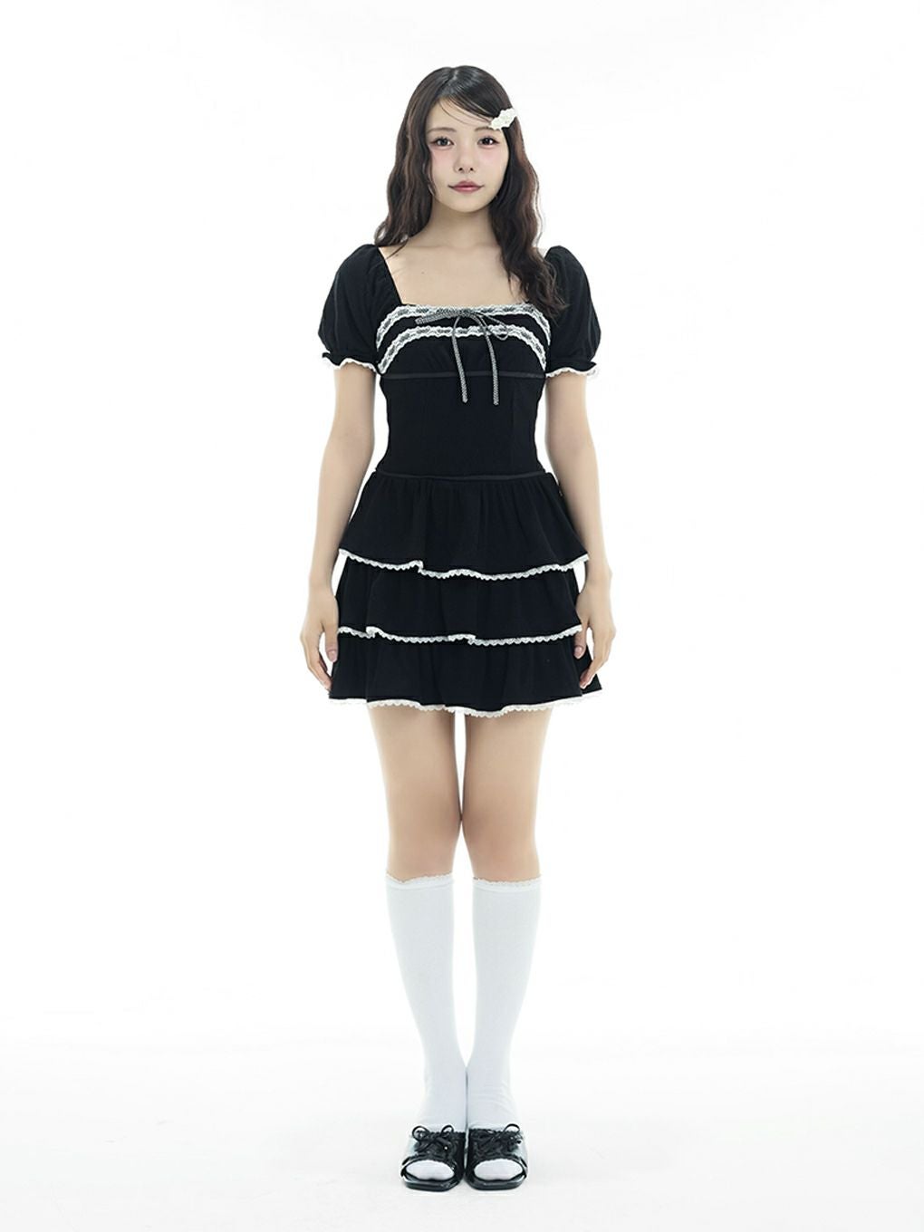 BUBBLES】リブティアードワンピース | sparkling mall online store