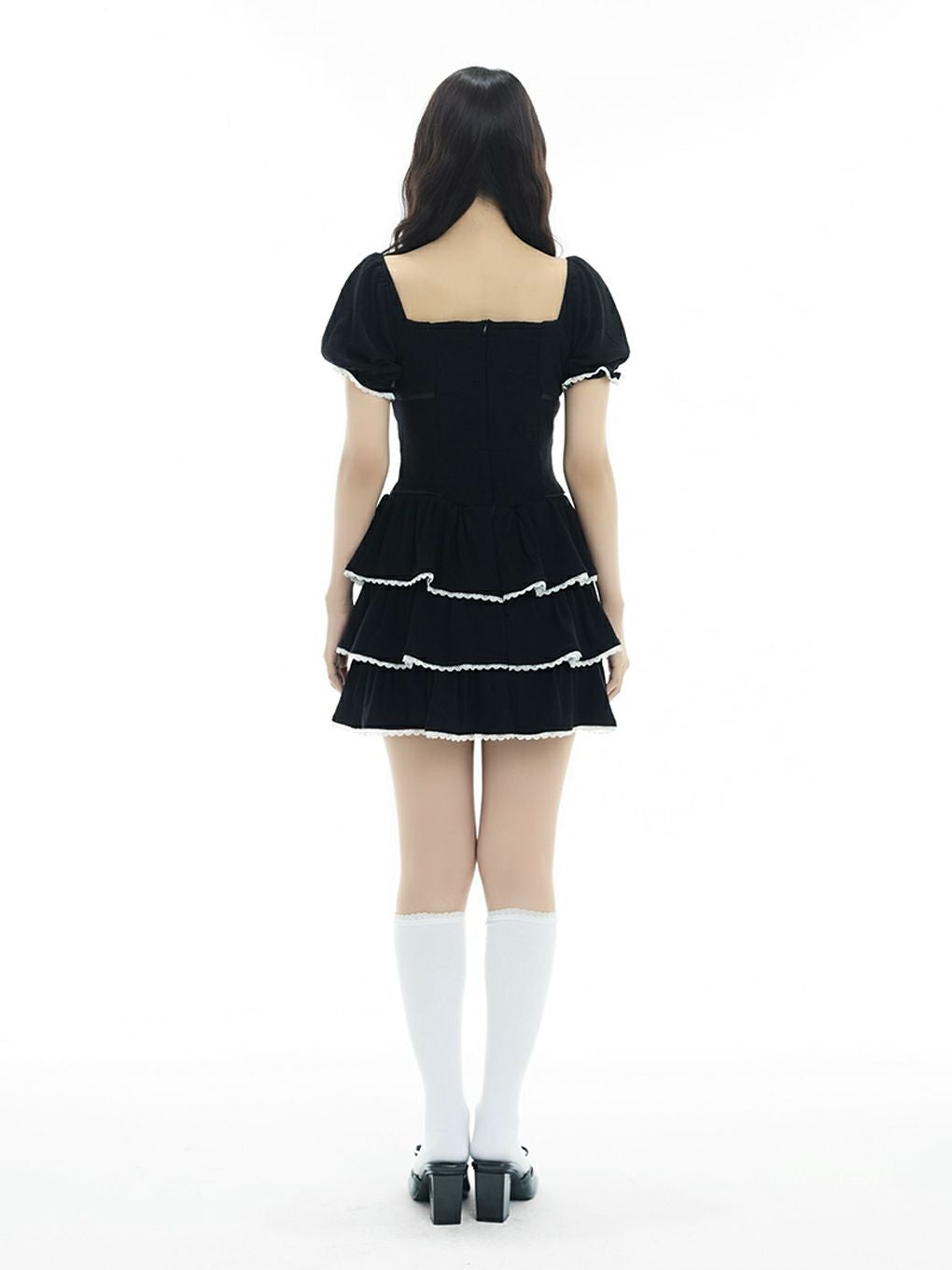 【BUBBLES】リブティアードワンピース