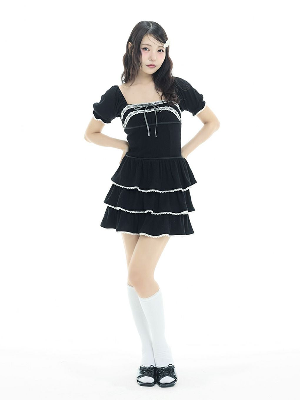 BUBBLES】リブティアードワンピース | sparkling mall online store