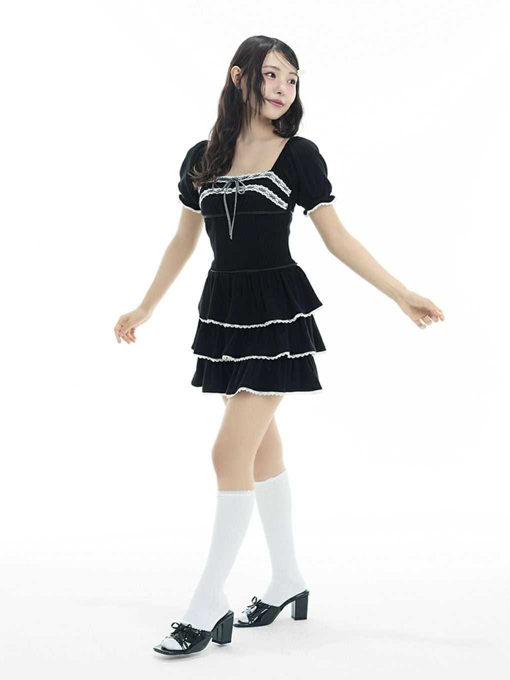 BUBBLES】リブティアードワンピース | sparkling mall online store