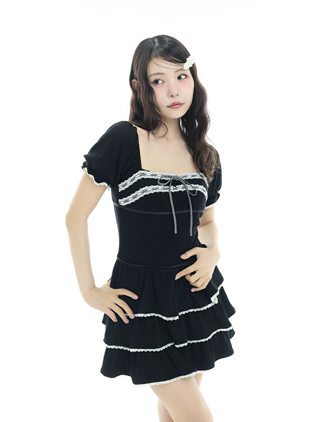 BUBBLES】リブティアードワンピース | sparkling mall online store