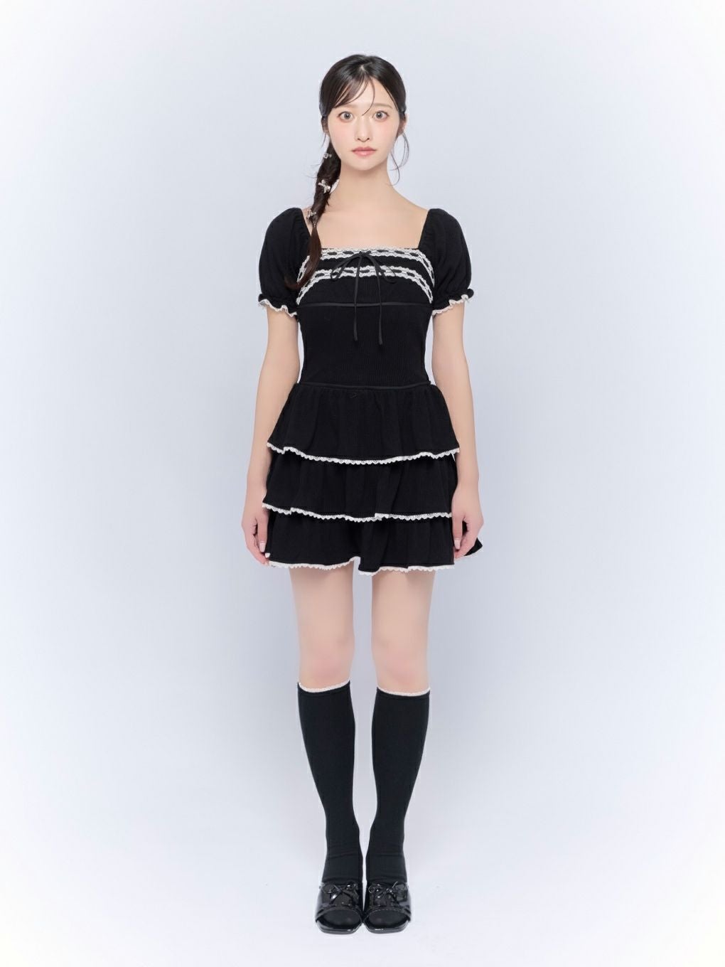 BUBBLES】リブティアードワンピース | sparkling mall online store