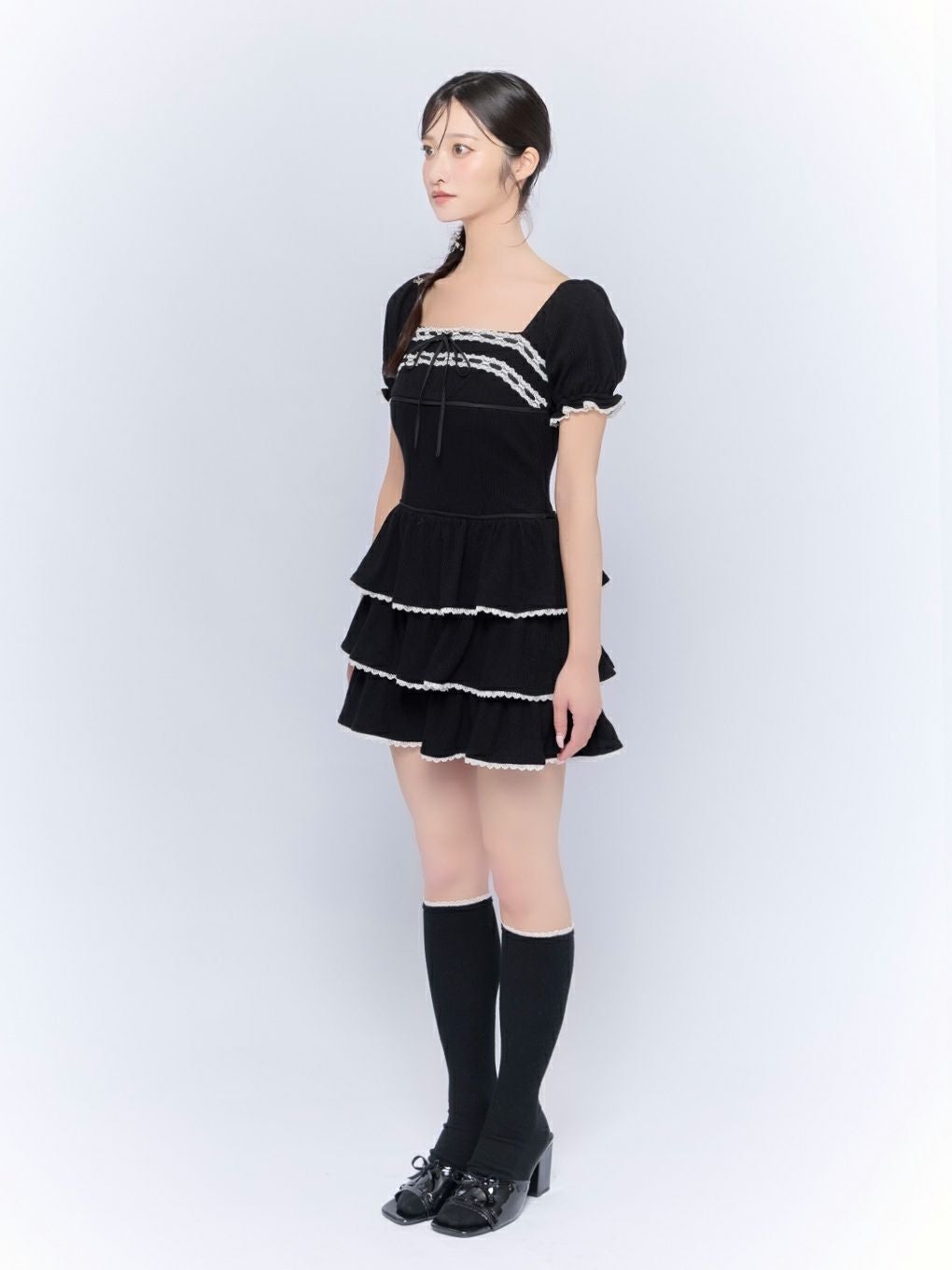 BUBBLES】リブティアードワンピース | sparkling mall online store