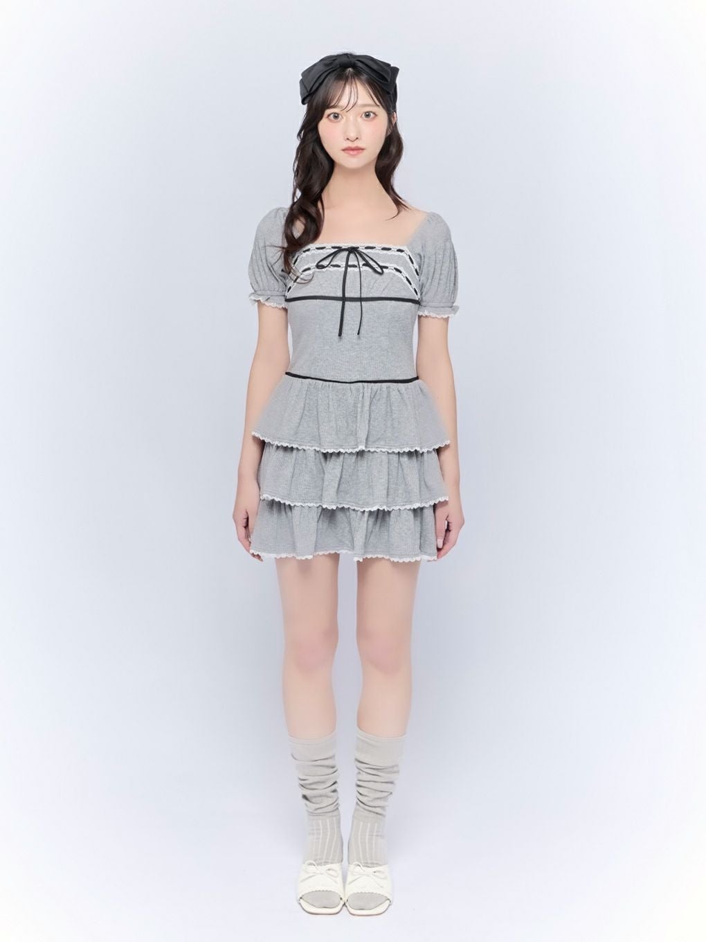 BUBBLES】リブティアードワンピース | sparkling mall online store