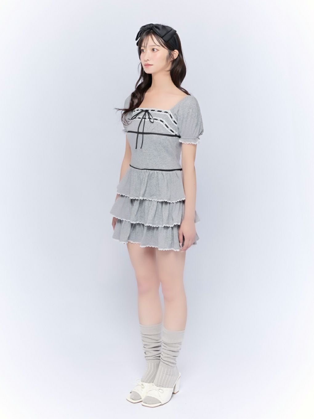 BUBBLES】リブティアードワンピース | sparkling mall online store