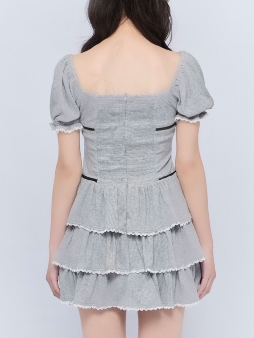 【BUBBLES】リブティアードワンピース