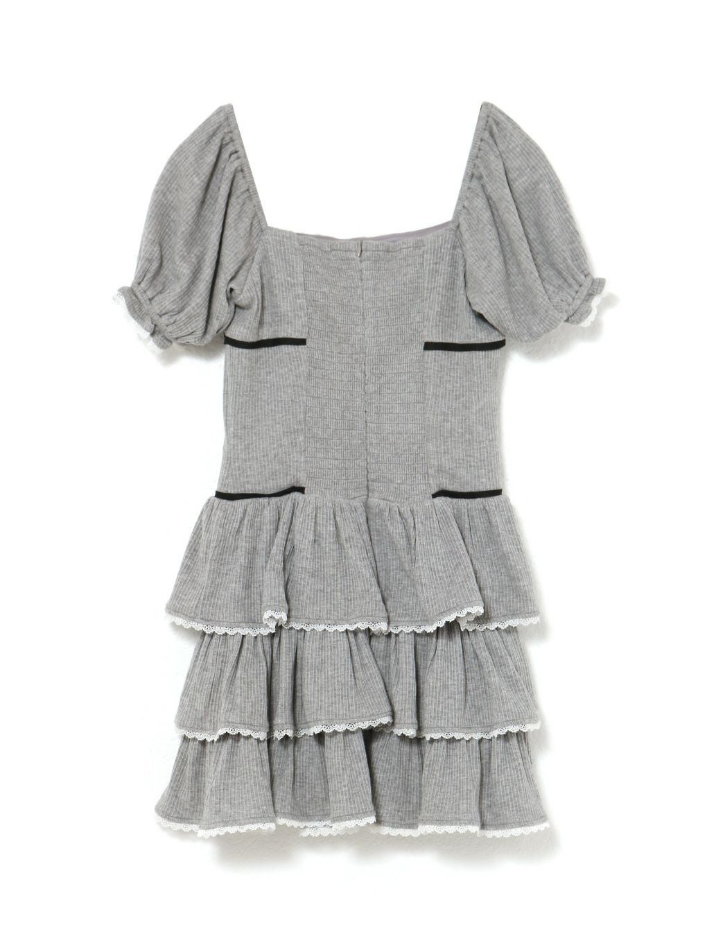 【BUBBLES】リブティアードワンピース