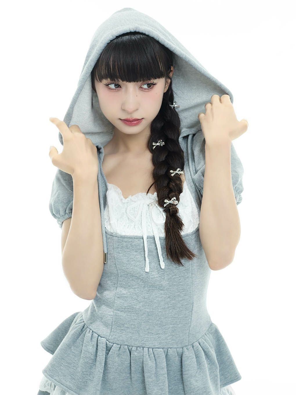 bubbles バブルス ガーリースウェットワンピース グレー BUBBLES】ガーリースウェットワンピース | sparkling mall online store