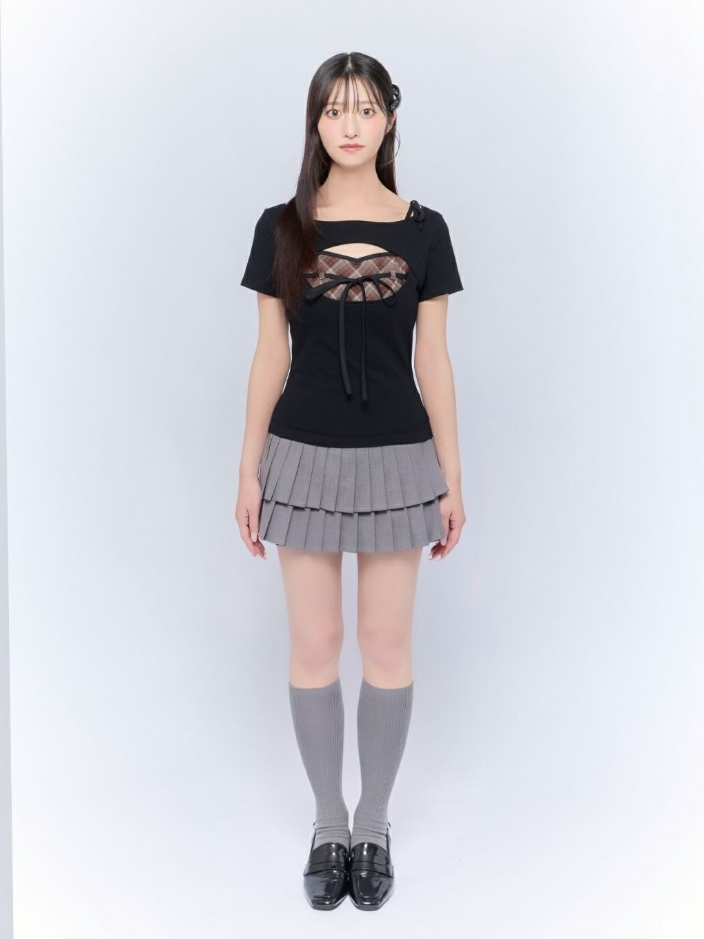 【BUBBLES】レイヤードリボントップス