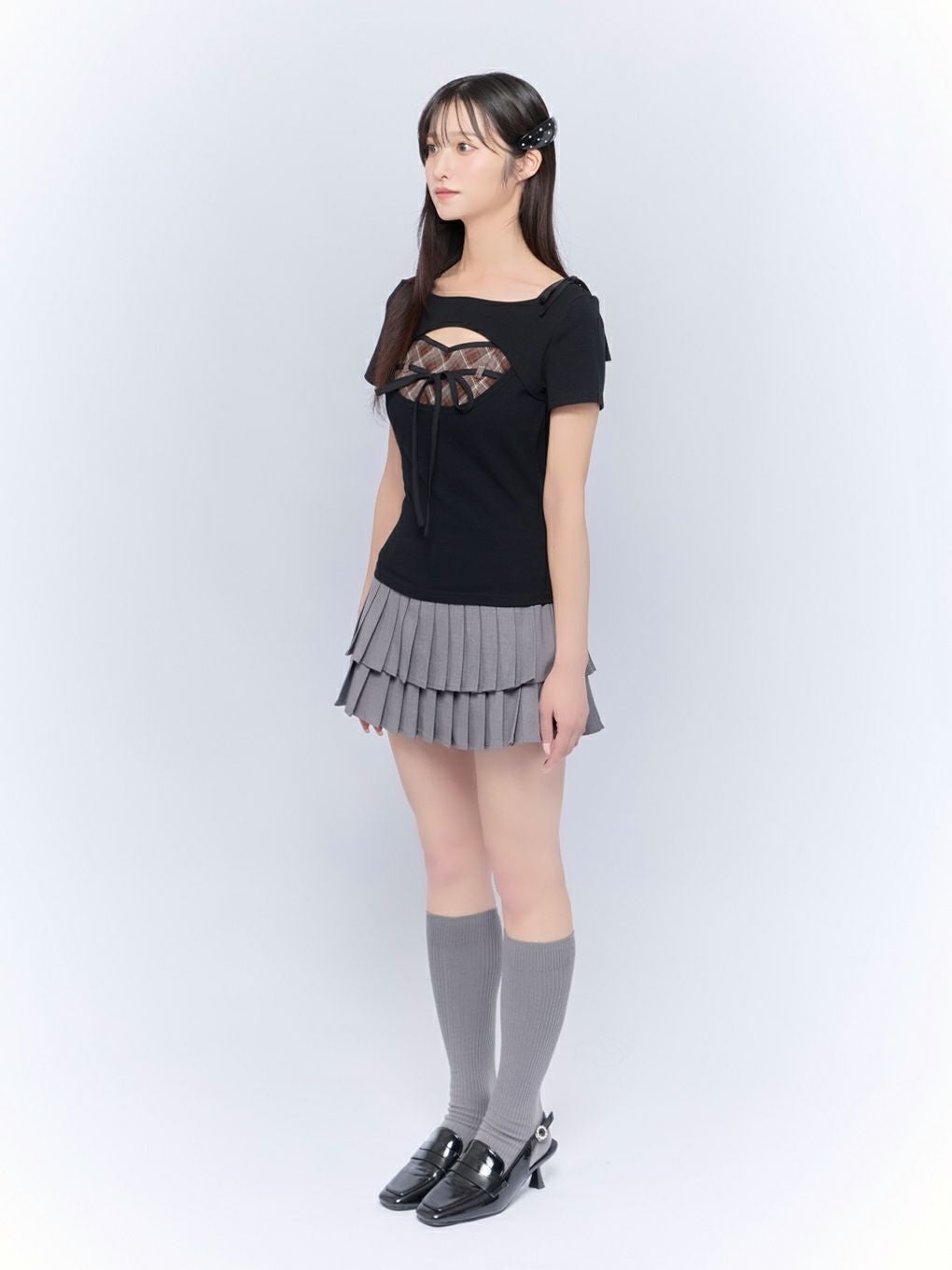 【BUBBLES】レイヤードリボントップス