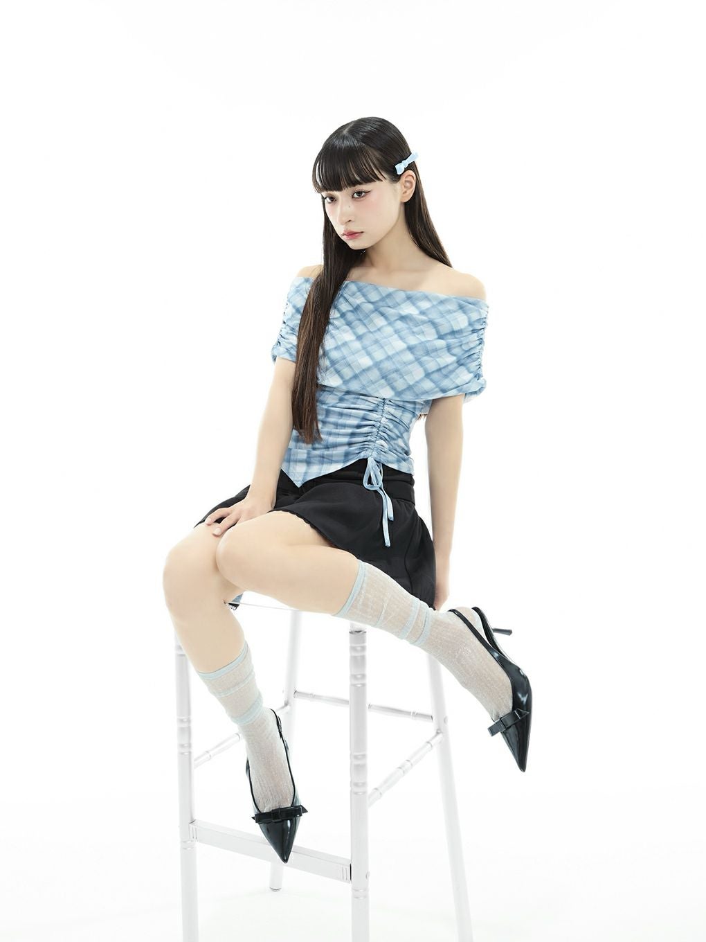 【BUBBLES】シアーオフショルトップス