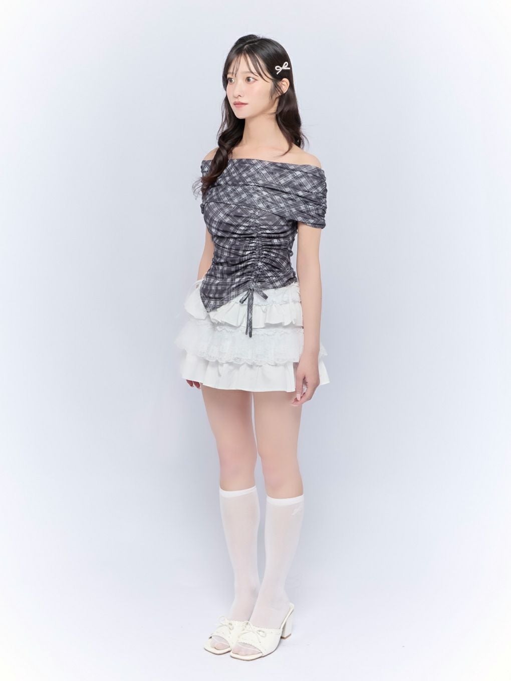 【BUBBLES】シアーオフショルトップス