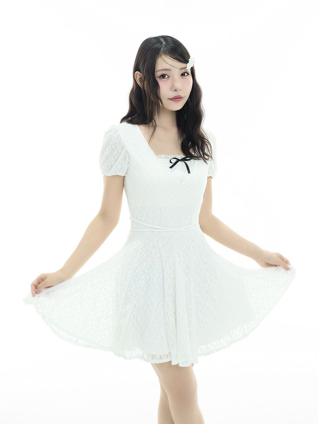 【BUBBLES】レースフレアワンピース