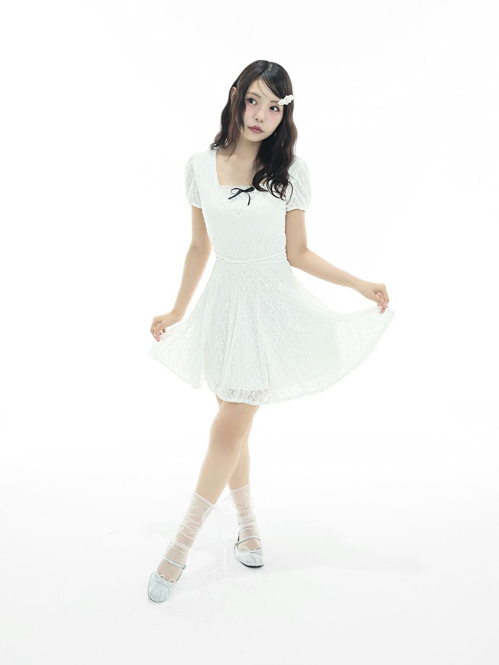 BUBBLES】レースフレアワンピース | sparkling mall online store