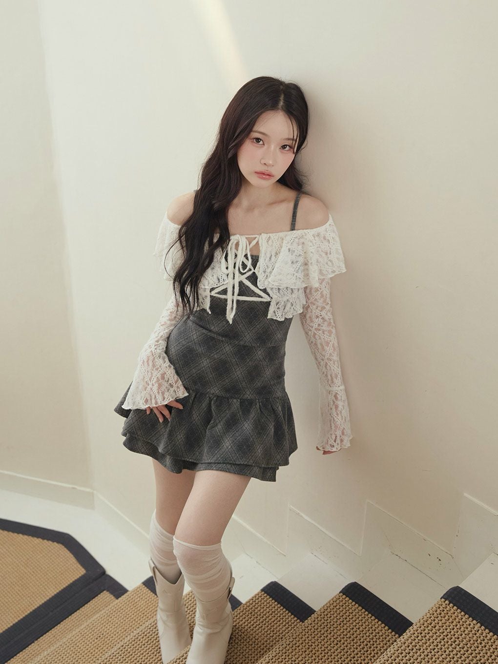 bubbles ジャケットアンサンブルワンピース BUBBLES】レースアンサンブルワンピース | sparkling mall online store