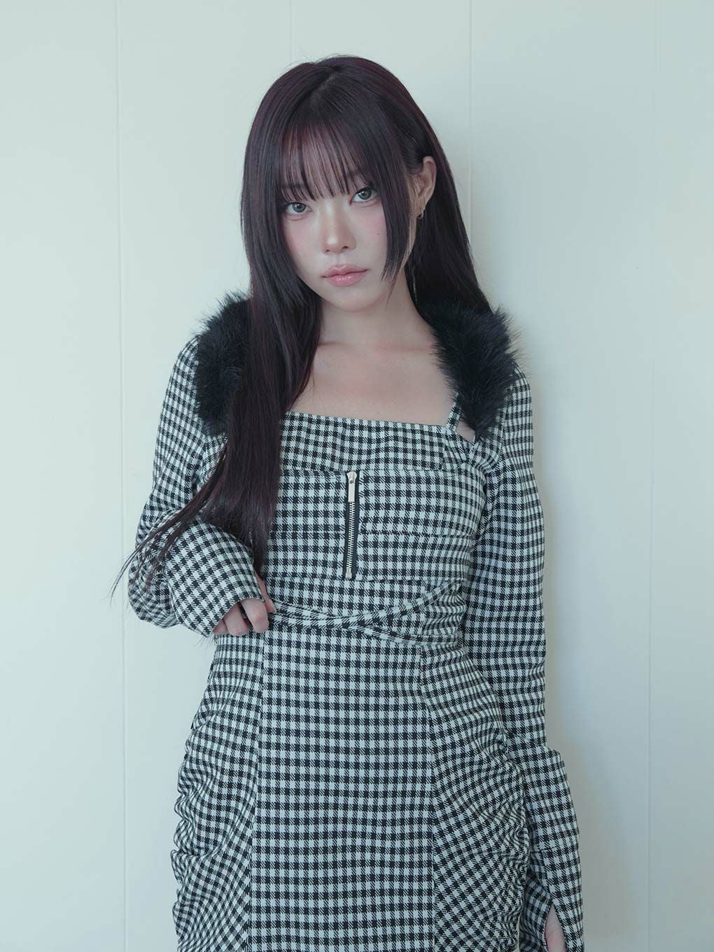 Bubbles 新品　ワンピース BUBBLES】ファーカラークロスワンピース | sparkling mall online store