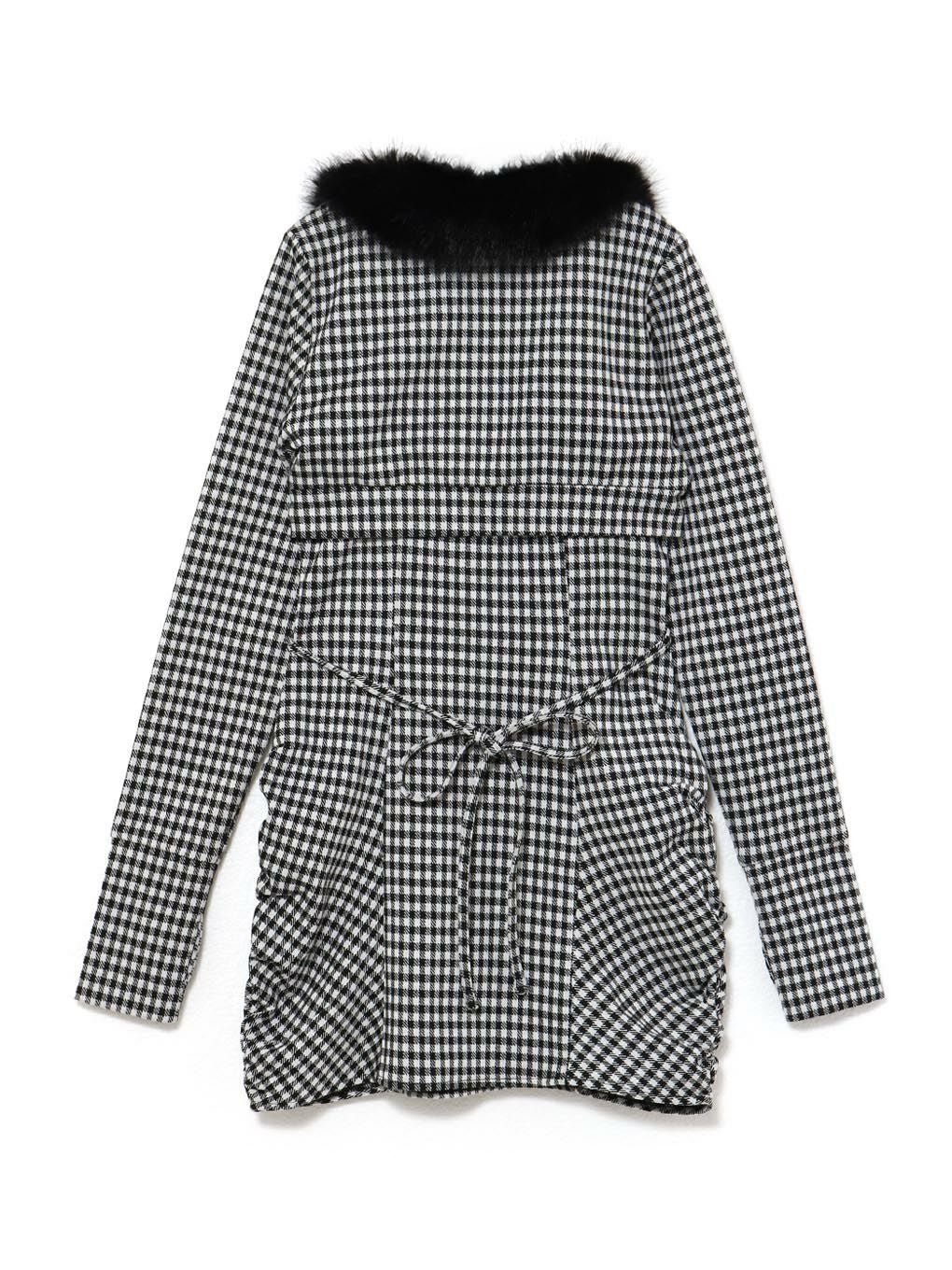 【BUBBLES】ファーカラークロスワンピース