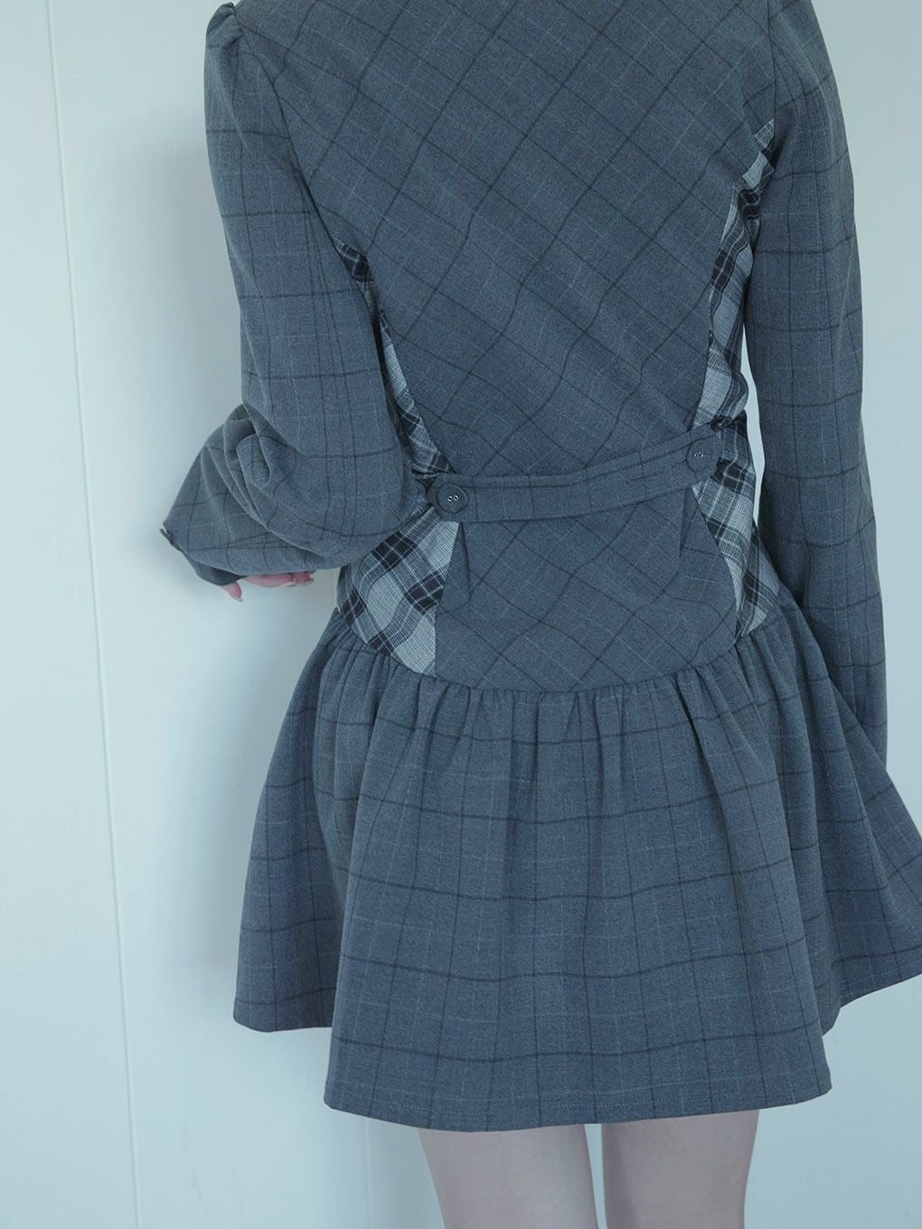 【BUBBLES】ミックスチェックジャケットワンピース
