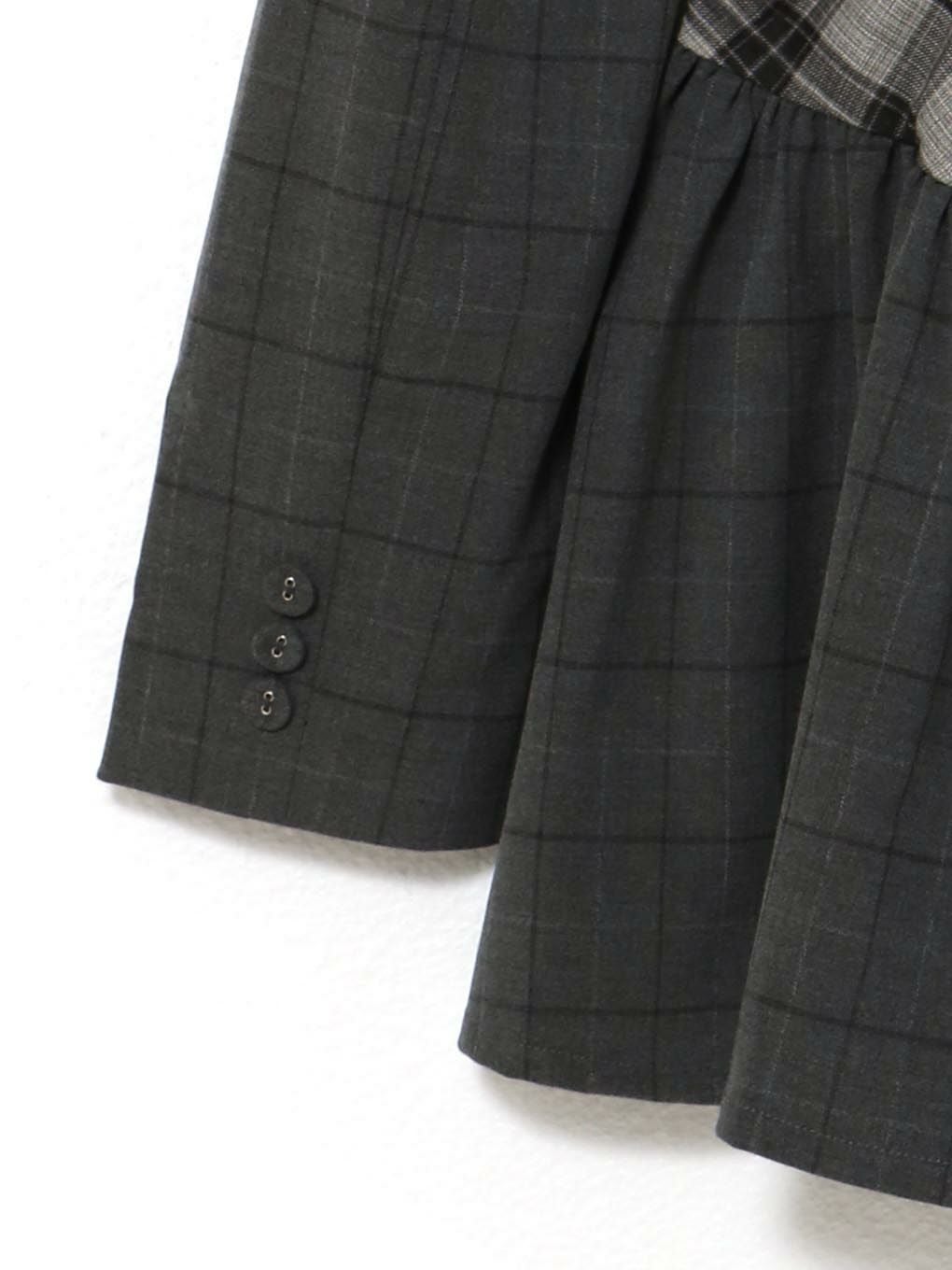 【BUBBLES】ミックスチェックジャケットワンピース