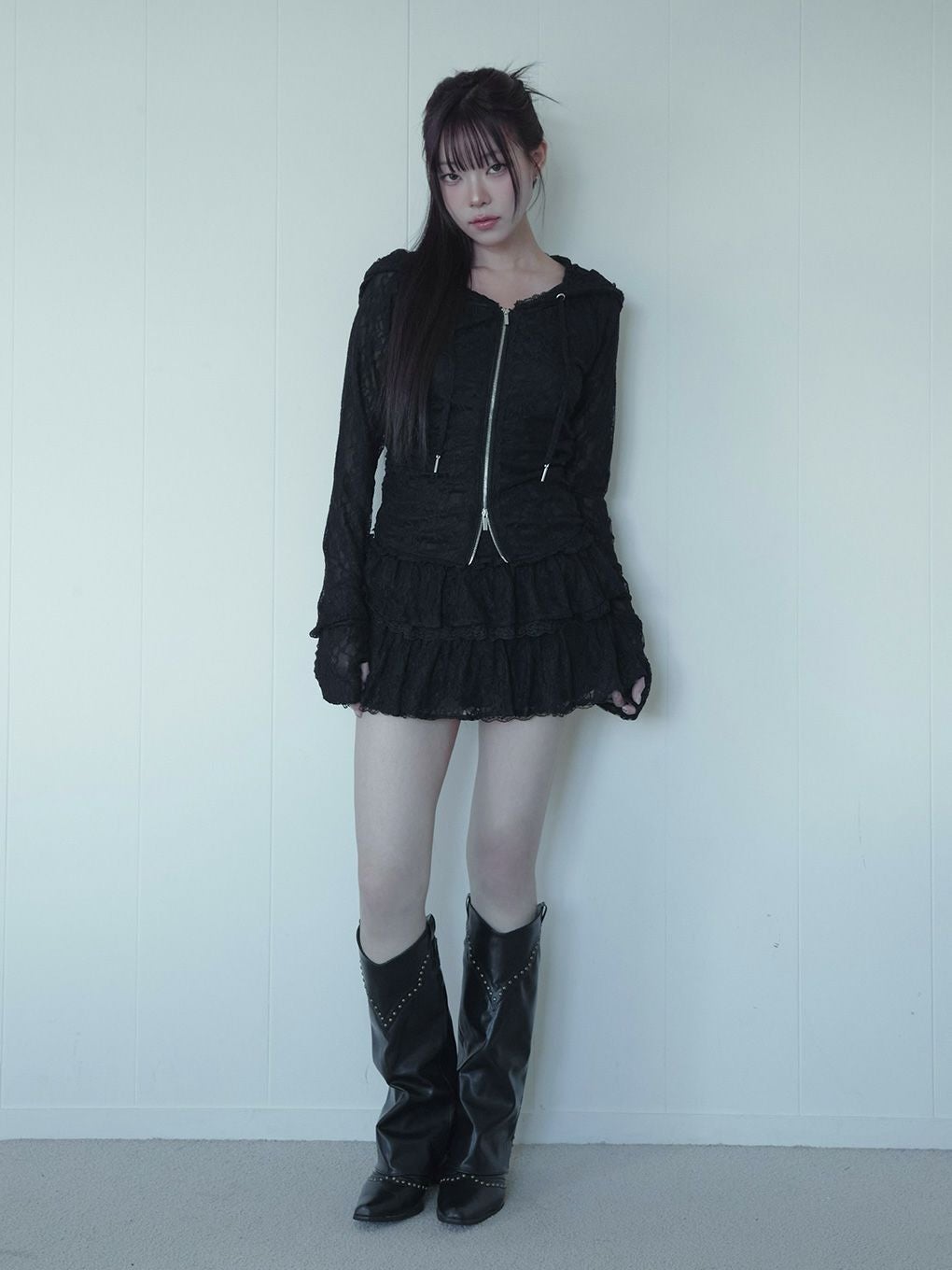 【BUBBLES】レースフーディートップス