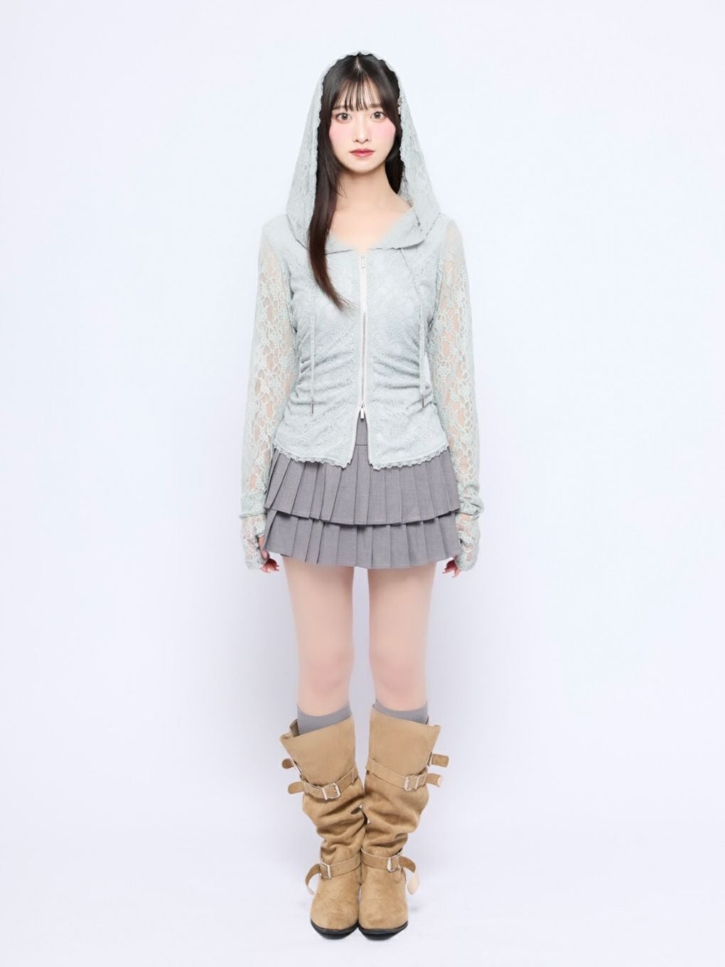 【BUBBLES】レースフーディートップス