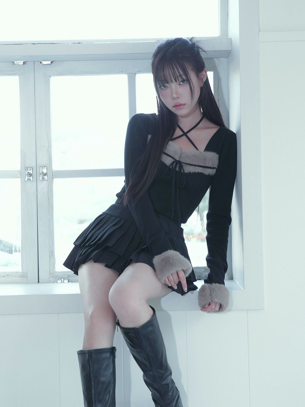 BUBBLES】ファーリボンニットトップス | sparkling mall online store