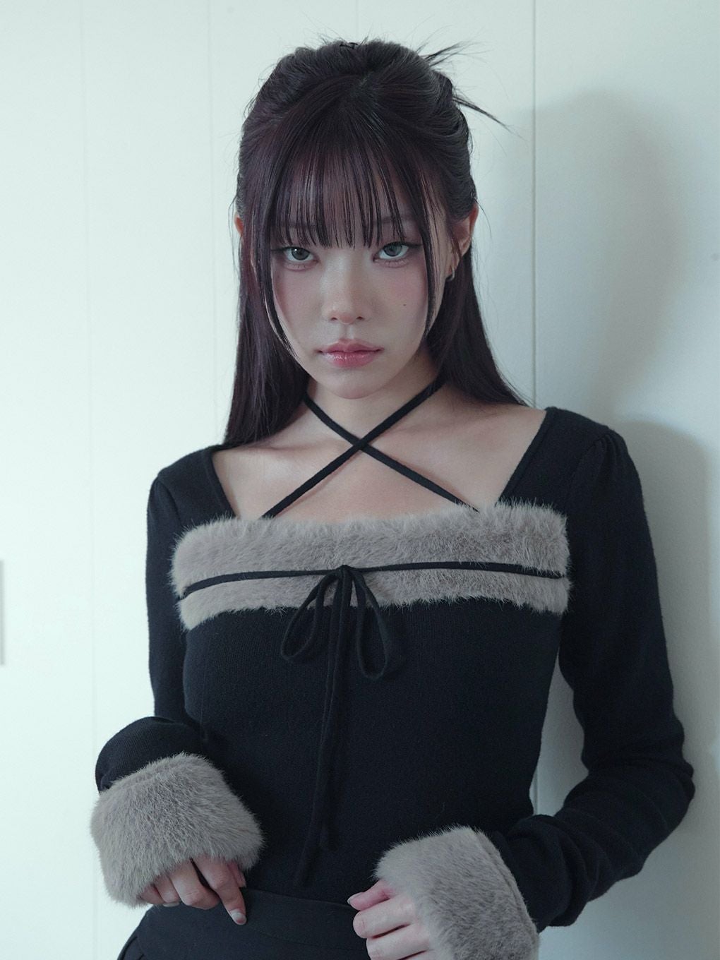BUBBLES】ファーリボンニットトップス | sparkling mall online store