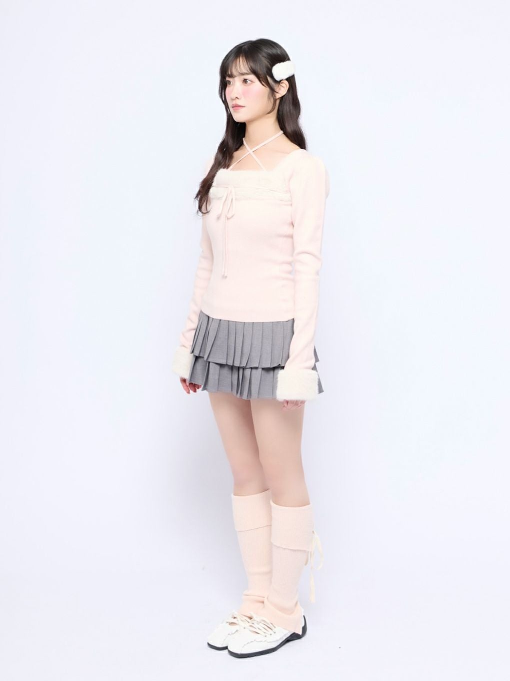 bubbles ファーリボンニットトップス BUBBLES】ファーリボンニットトップス | sparkling mall online store