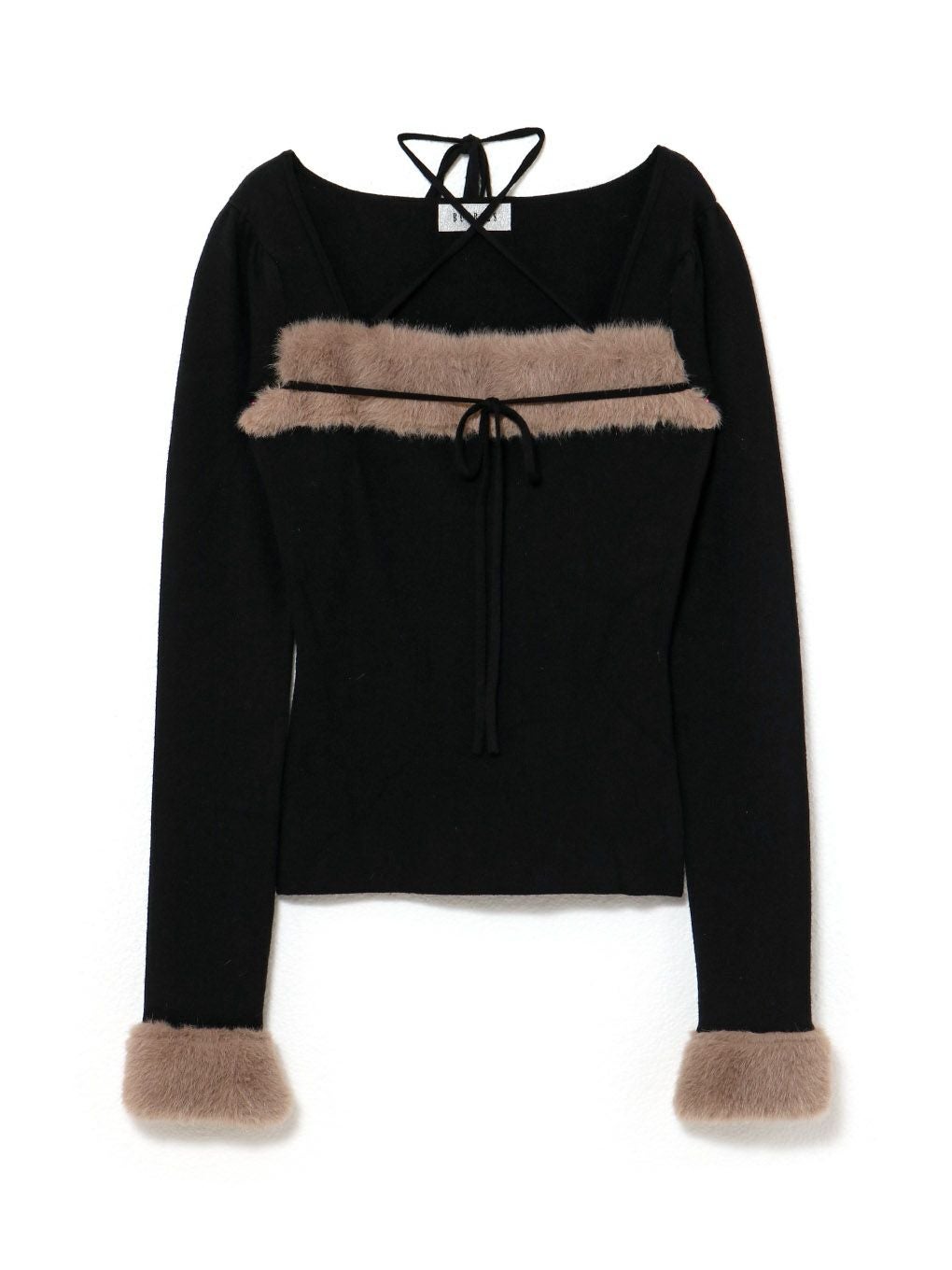 【BUBBLES】ファーリボンニットトップス