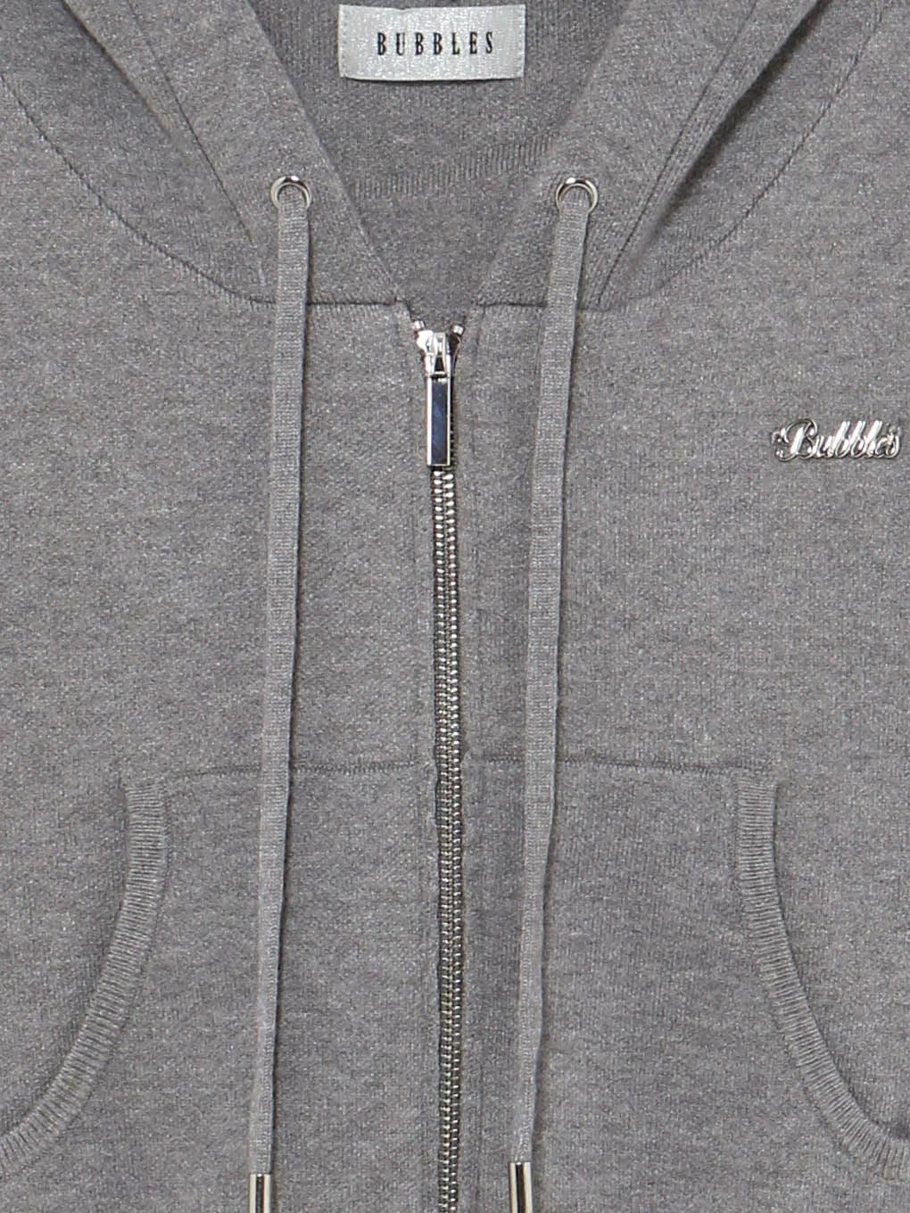 【BUBBLES】バイカラーパーカーニット