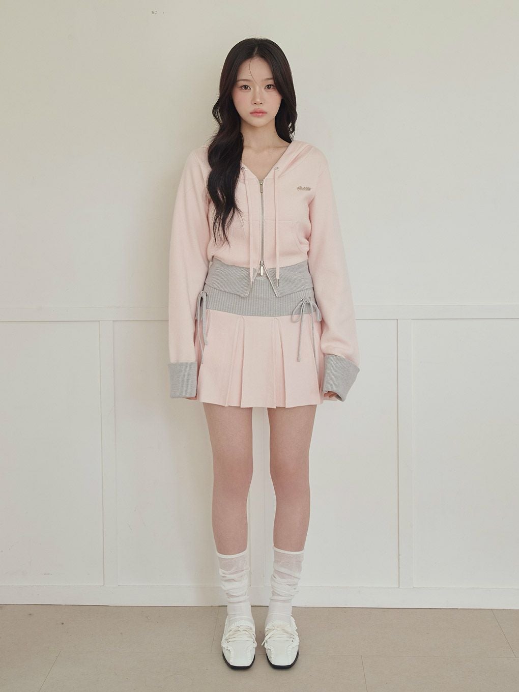 【BUBBLES】バイカラーニットスカパン