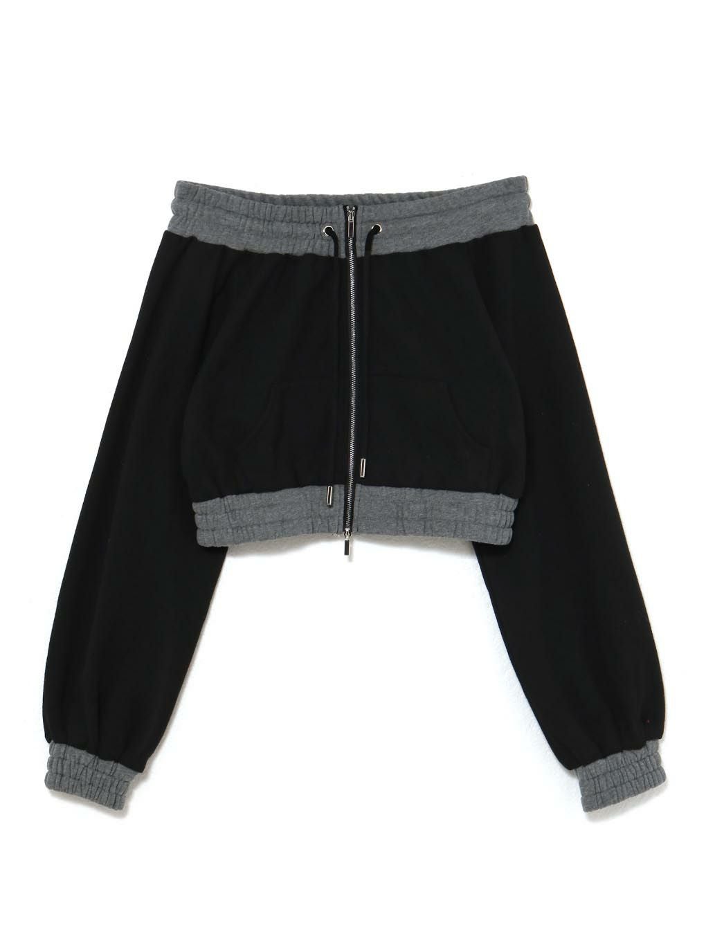 【BUBBLES】バイカラーオフショルスウェットトップス