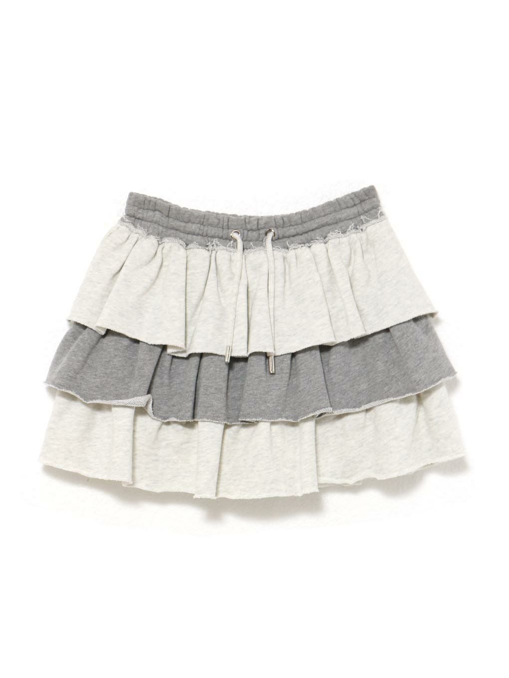 【BUBBLES】バイカラーフリルスウェットスカパン