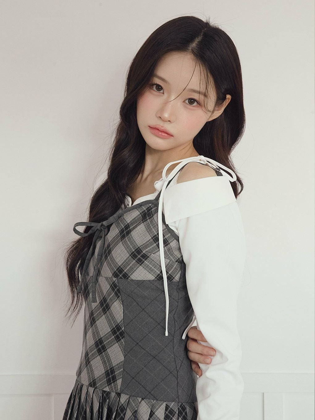 【BUBBLES】アシンメトリーリボンシャツ