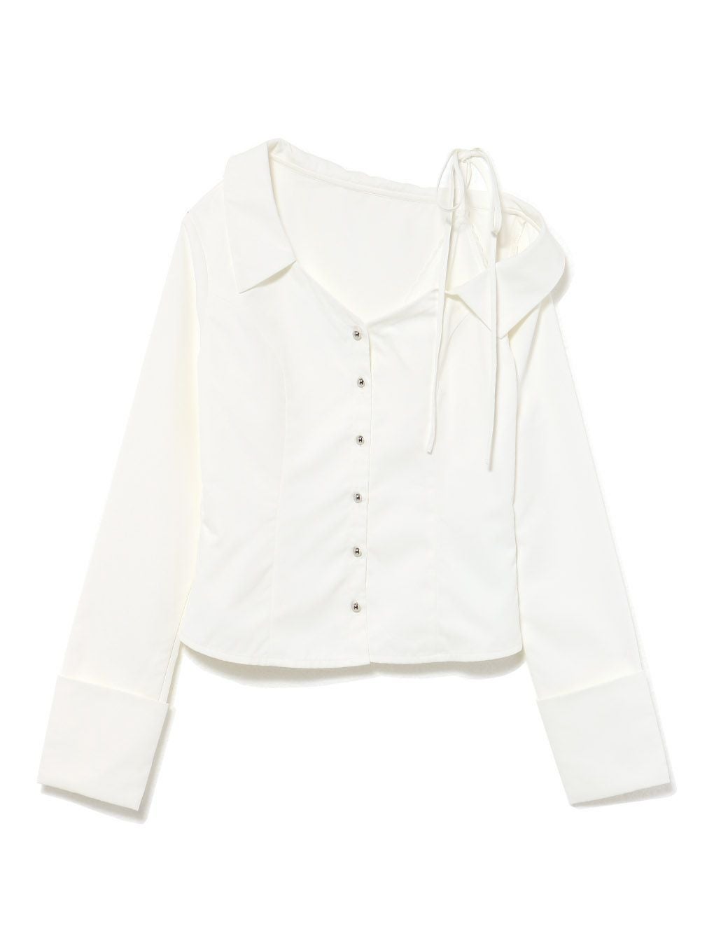 【BUBBLES】アシンメトリーリボンシャツ