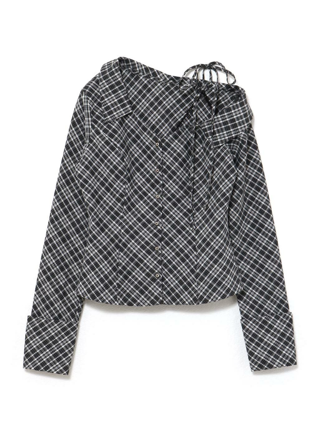 【BUBBLES】アシンメトリーリボンシャツ