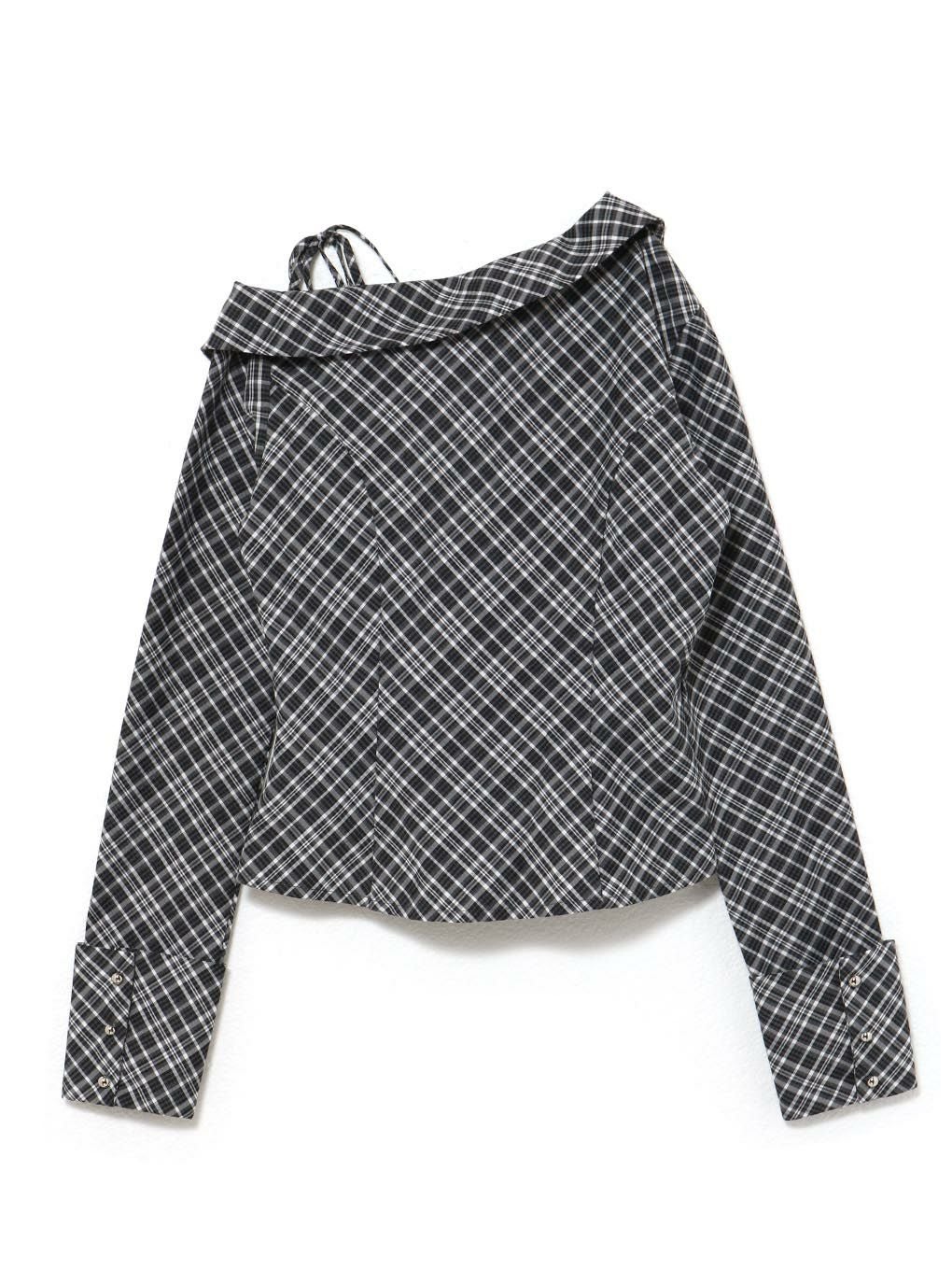 【BUBBLES】アシンメトリーリボンシャツ