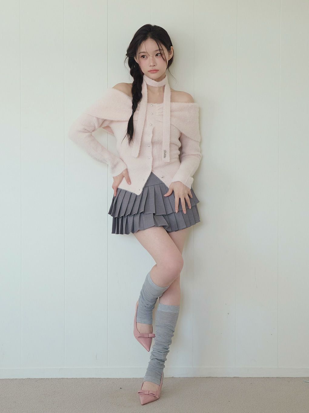 BUBBLES】リボンタイオフショルニット | sparkling mall online store