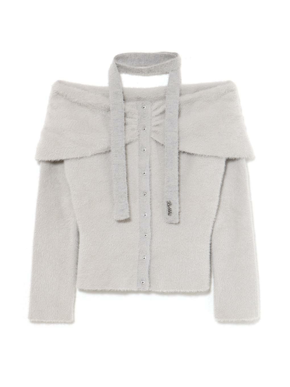 【BUBBLES】リボンタイオフショルニット