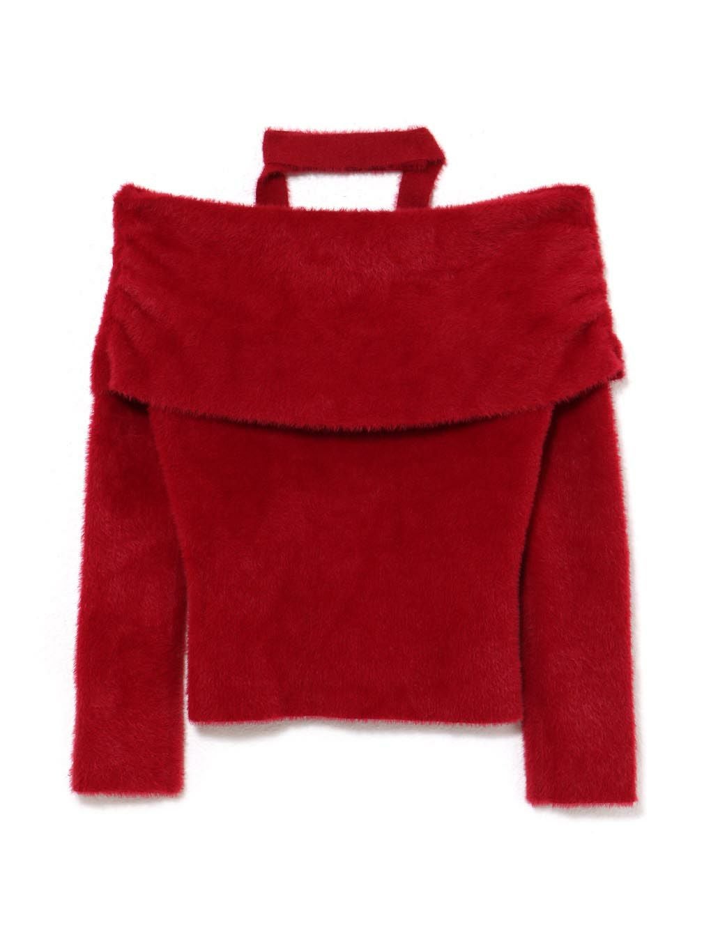 【BUBBLES】リボンタイオフショルニット