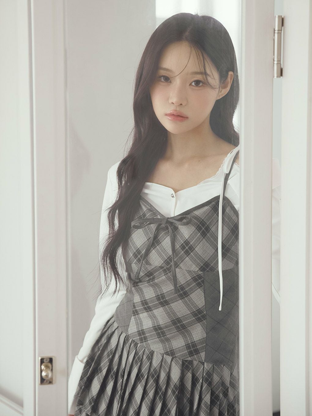 【BUBBLES】ミックスチェックキャミワンピース