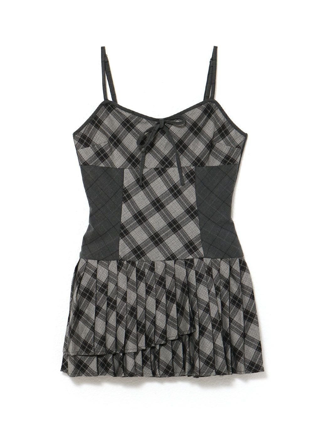 【BUBBLES】ミックスチェックキャミワンピース