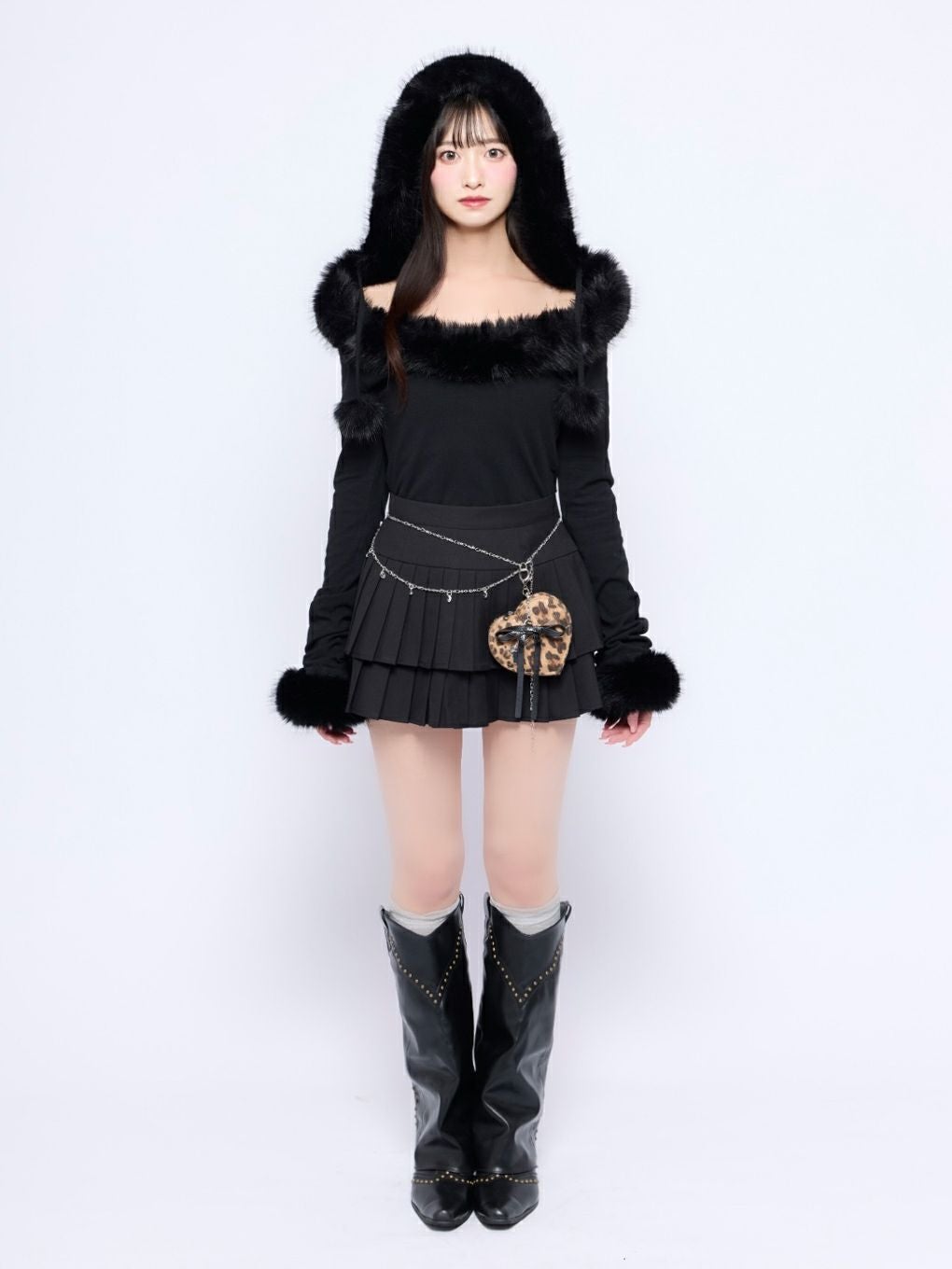 BUBBLES ベルベットファーオフショルトップス M BUBBLES】ベルベットファーオフショルトップス | sparkling mall