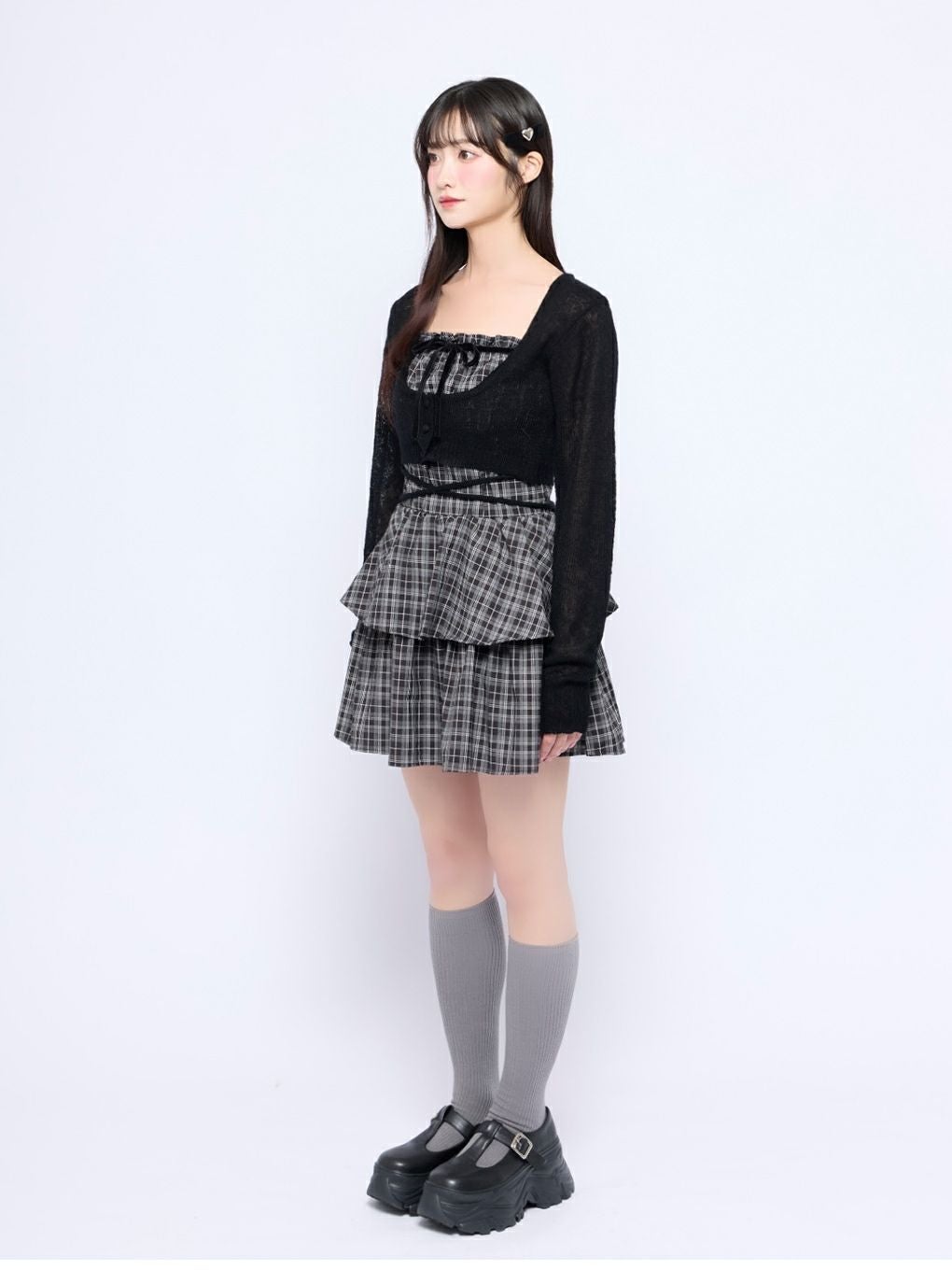 【完売品】bubbles コケットティアードワンピース グレー BUBBLES】コケットティアードワンピース | sparkling mall online store