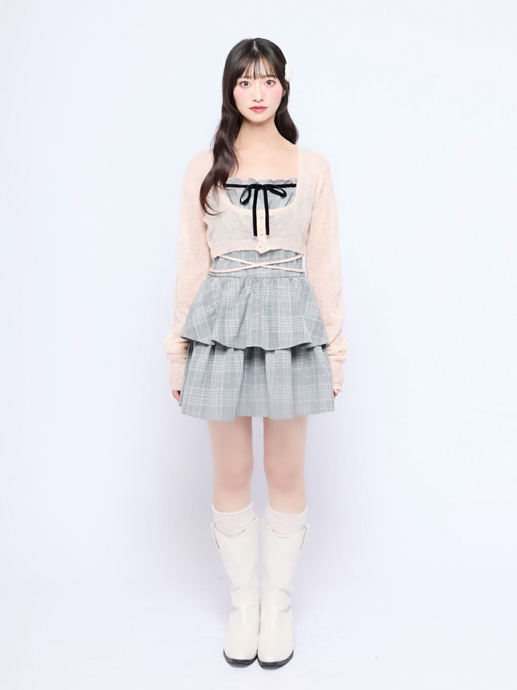 【完売品】bubbles コケットティアードワンピース グレー BUBBLES】コケットティアードワンピース | sparkling mall online store